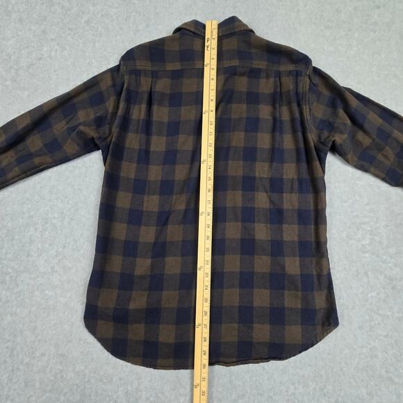 Bonobos Shirt Mens Size Medium Slim Fit Brown Navy Buffalo Plaid Flannel - Picture 15 of 16